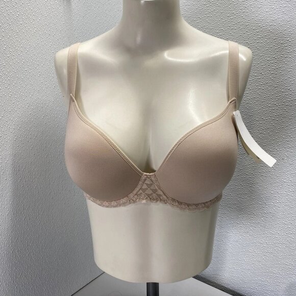 Simone Perele Women’s Subtile 3D Light Padded Plunge Bra Rose Size 34F - Picture 1 of 8